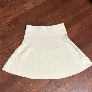 Chic Cream A-Line Knit Skirt